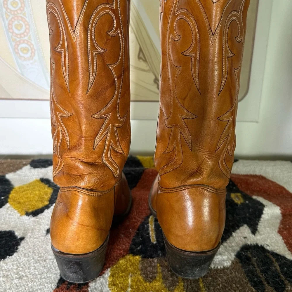 1980's Vintage Kenny Rogers Western Collection Brown Boots Size 6 D Style 70303 - Picture 3 of 11